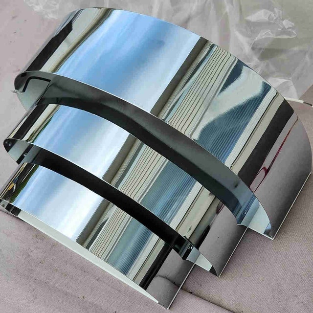 Vintage 3-Tier Chrome Half-Moon Wall Sconces - New Old Stock