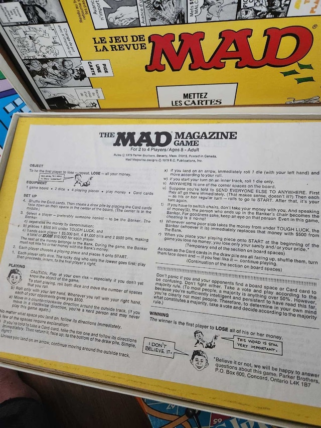 1979 The MAD Magazine Game - Canadian Bilingual Edition - photo 3