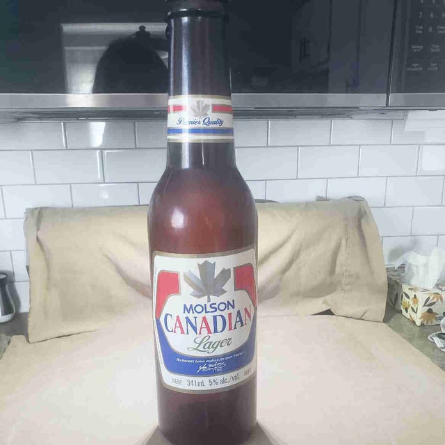 Vintage Large 23.5" Molson Canadian Beer Bottle Coin Bank
