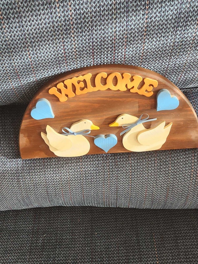 Vintage 1980s "Country Goose" 3D Wood Welcome Sign - photo 2