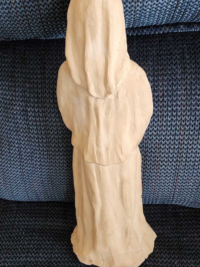 14" Hand-Sculpted Clay Figurine - Original Artisan Folk Art - photo 5