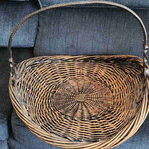Large Wicker Floor Basket - Boho Toy & Blanket Storage