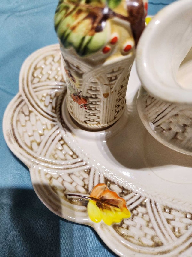 Vintage 1970s Mexican Ceramic Gravy Boat & Shaker Set - 4-Piece - photo 4