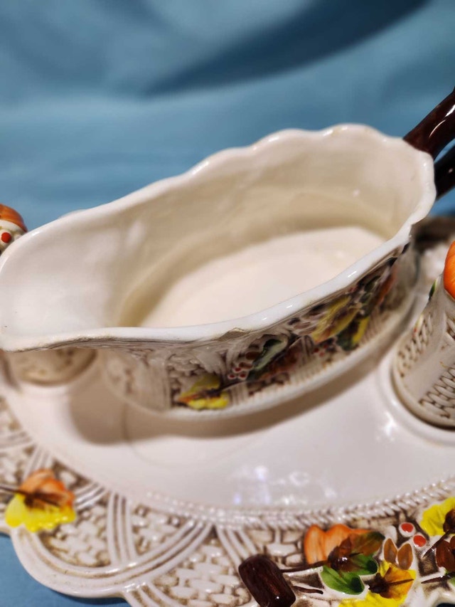 Vintage 1970s Mexican Ceramic Gravy Boat & Shaker Set - 4-Piece - photo 5