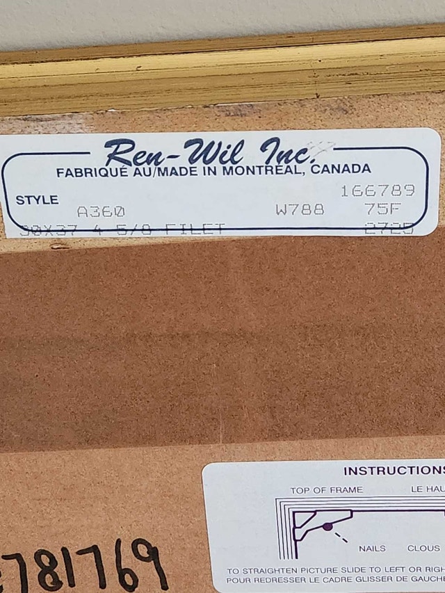 46" Vintage Ren-Wil Montreal Gold Framed Art - photo 2