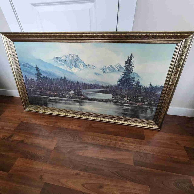 Large 52.5" Mid-Century Modern Textured Oil Painting
