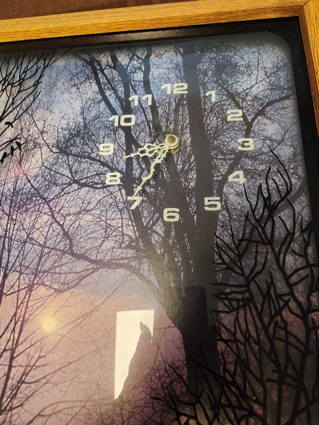 Vintage Shadow Box Tree Silhouette Wall Clock 17x17 - photo 2