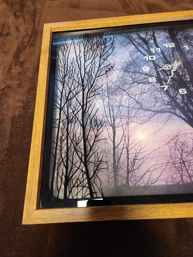 Vintage Shadow Box Tree Silhouette Wall Clock 17x17 - photo 3