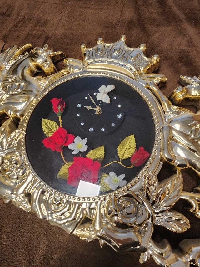Rare Vintage 1980s Eleco Gold Pegasus Wall Clock – Fully Working - photo 3