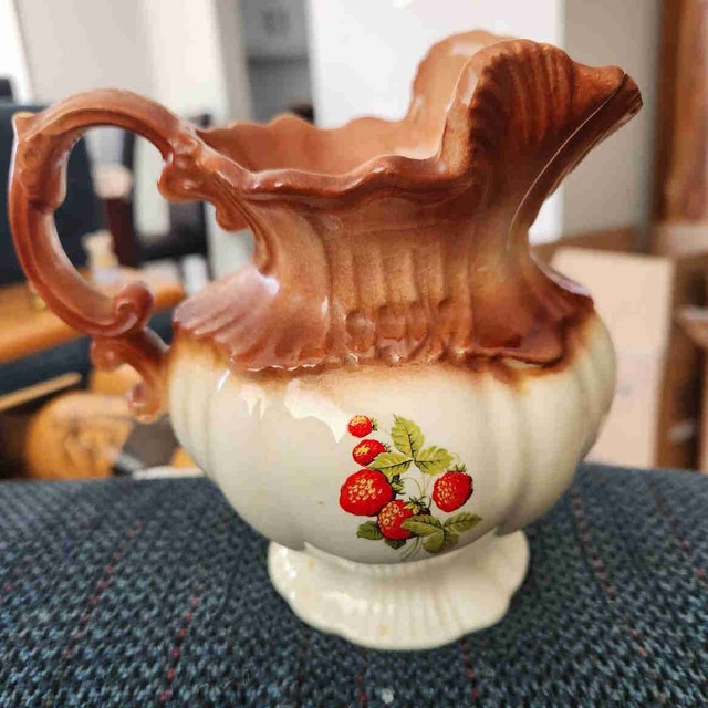 Vintage 1980 Hand-Signed Strawberry Pitcher