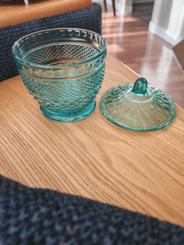 Vintage Teal Indiana Glass Candy Dish - M - photo 4