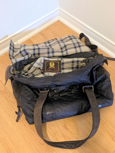 Belstaff Quilted Waxed Cotton & Leather Travel Duffel Bag - photo 4