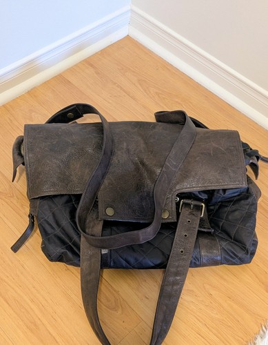Belstaff Quilted Waxed Cotton & Leather Travel Duffel Bag - photo 5