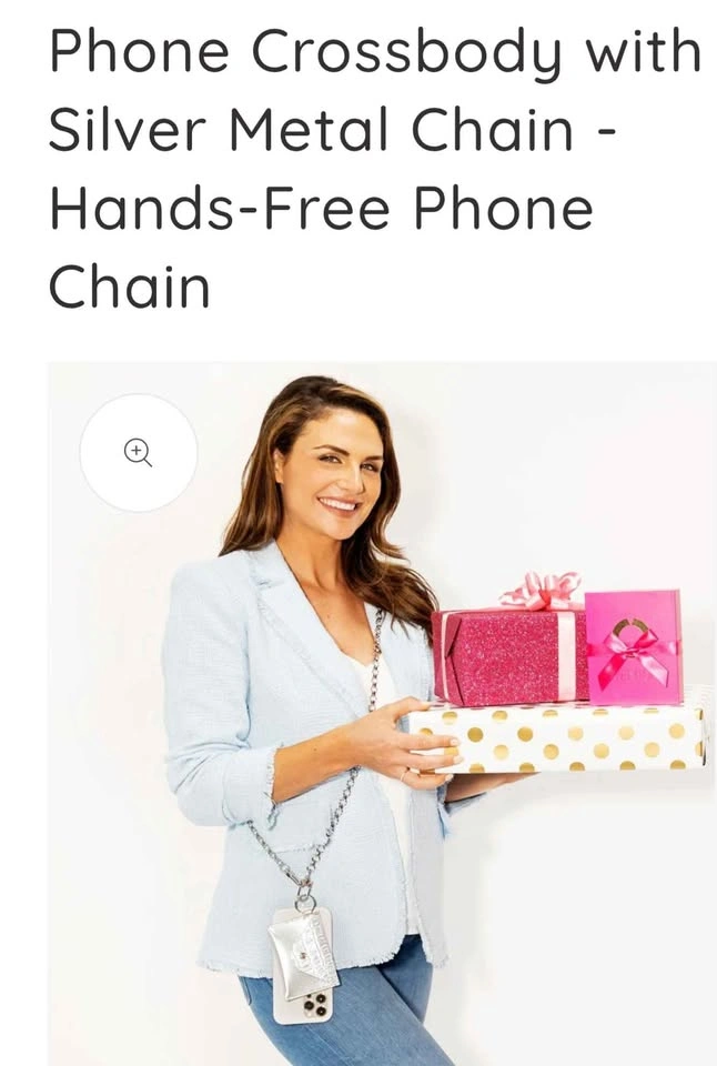 Phone Crossbody with Silver Metal Chain - Hands-Free Phone Chain - photo 3