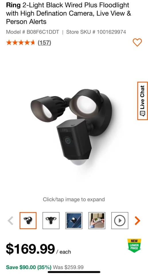 🔒 Ring Floodlight Cam Wired Plus – BRAND NEW SEALED - photo 2