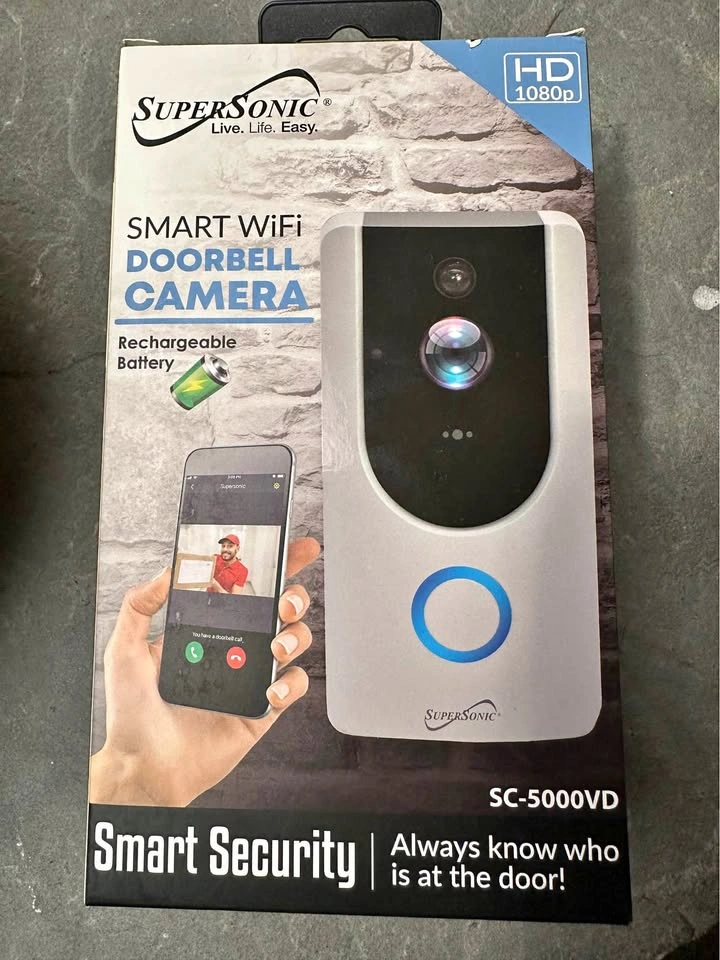 Supersonic Smart WiFi Doorbell Camera 1080p – BRAND NEW