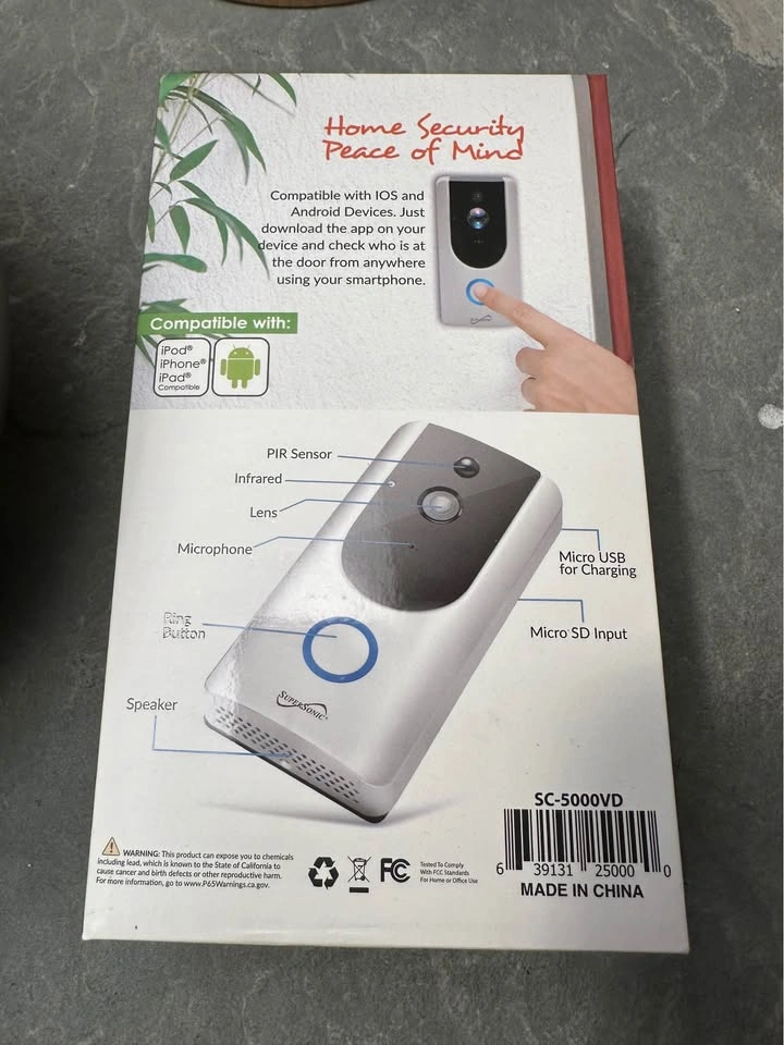Supersonic Smart WiFi Doorbell Camera 1080p – BRAND NEW - photo 2