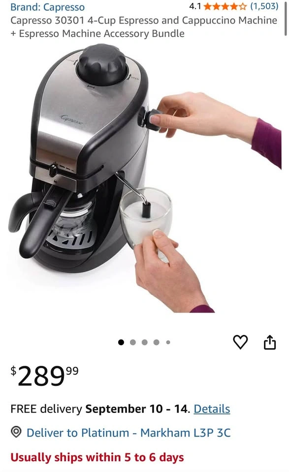Capresso 4-Cup Espresso & Cappuccino Machine - photo 4
