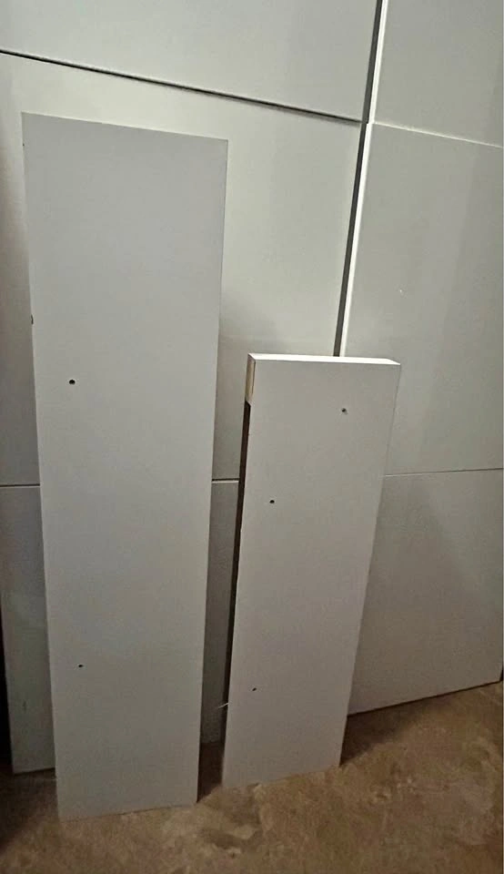 2 White Wall Shelves + Black Mounting Brackets - $35 OBO