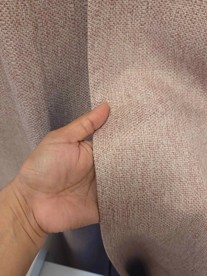 Pink blackout curtains with stainless steel curtain rod - photo 2