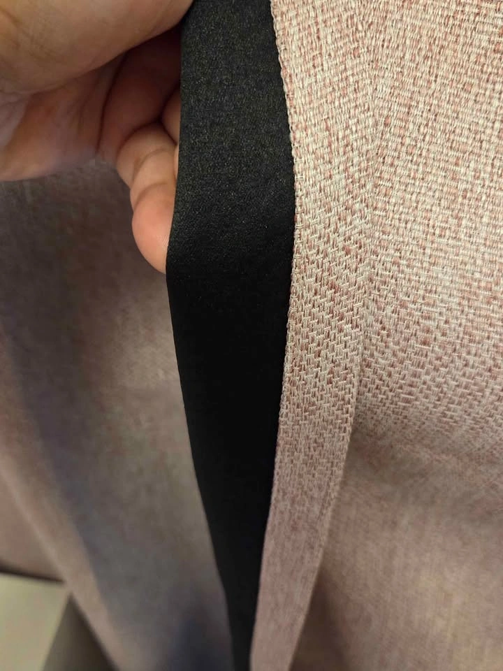 Pink blackout curtains with stainless steel curtain rod - photo 3