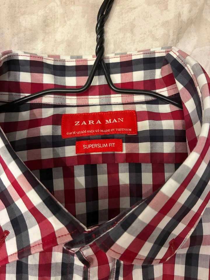 Zara Man Superslim Fit Plaid Shirt M - photo 2
