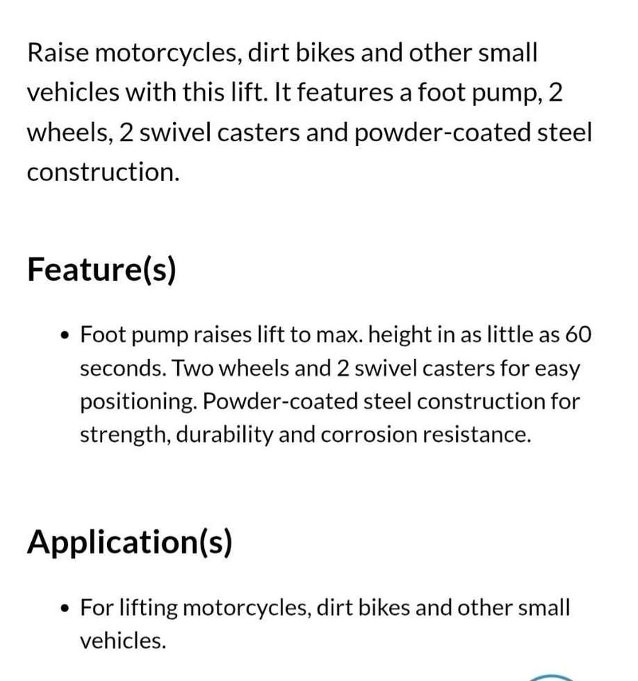 Motorcycle lift jack - photo 5