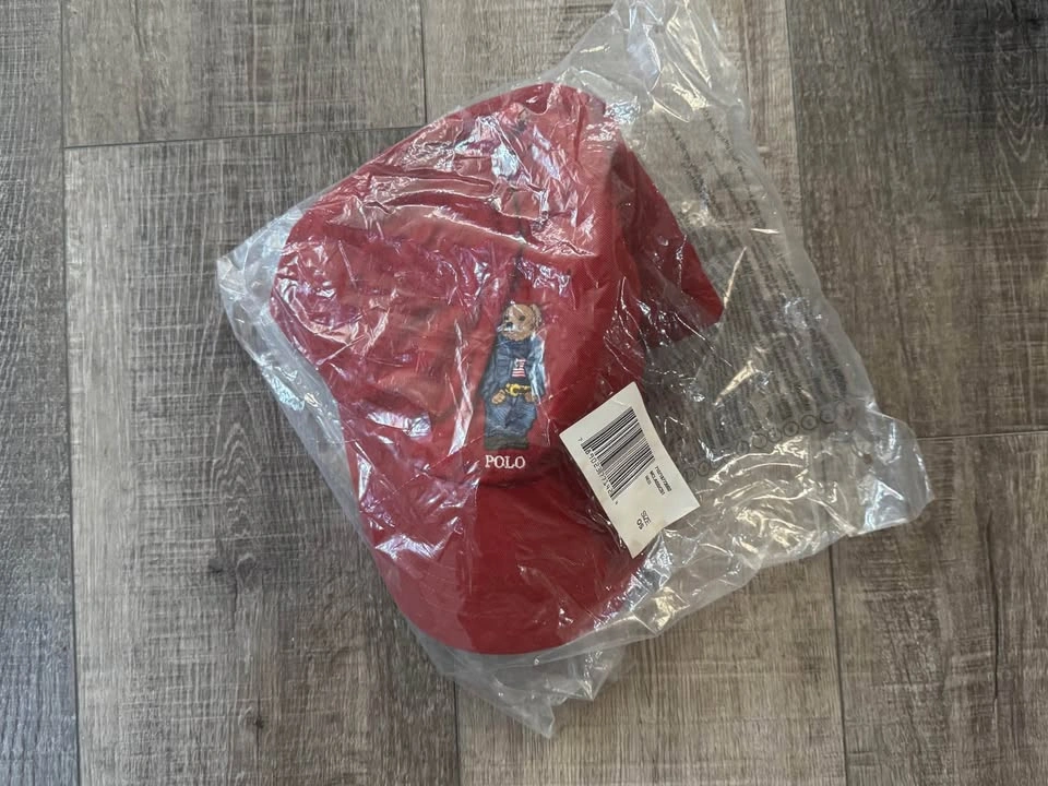 NEW IN BAG Ralph Lauren POLO BEAR Dad Hat RED Baseball Cap - photo 3