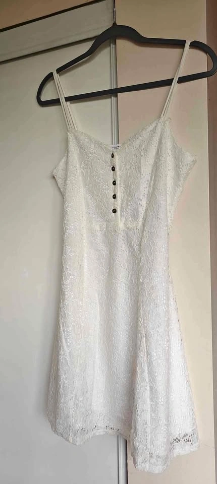 Cute white summer beach lace dress