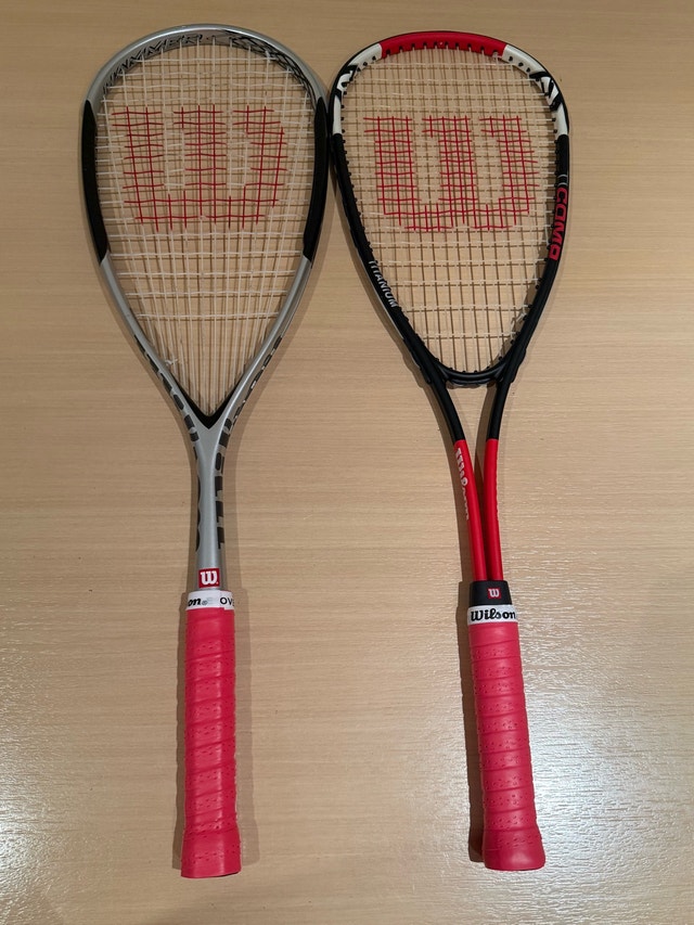 Wilson Hammer and Ti Comp Squash Racquets - New Grips
