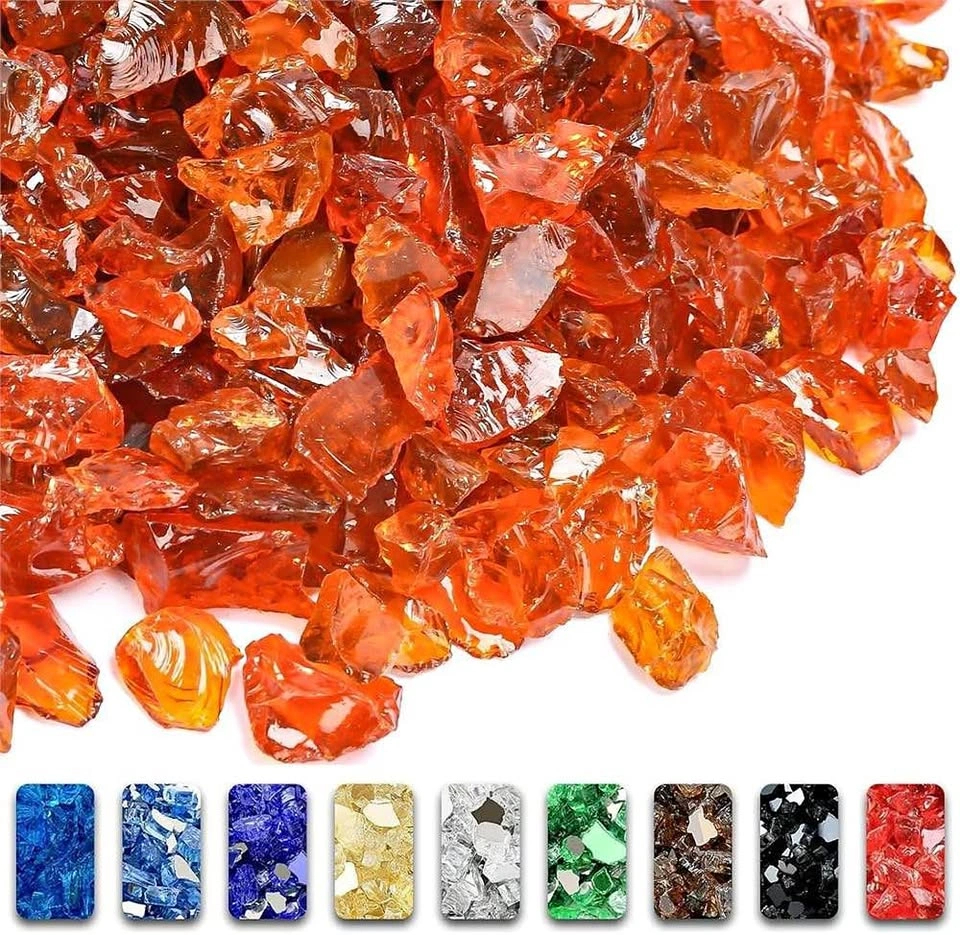 GRISUN 9.5 Lbs Fire Glass 1/2 Inch for Fire Pit