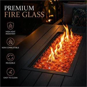 GRISUN 9.5 Lbs Fire Glass 1/2 Inch for Fire Pit - photo 2
