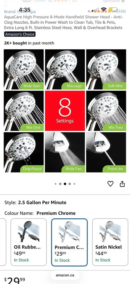 Brand New Sealed AquaCare Handheld Shower – $25 - photo 5