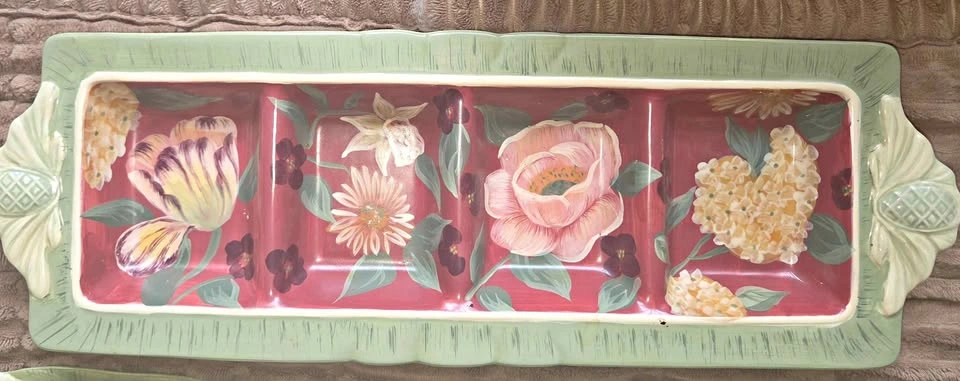 Certified International Floral Tapestry Serving Tray