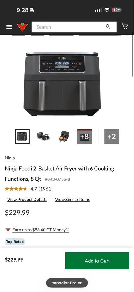 Ninja Foodi 2-Basket Air Fryer with 6 Cooking Functions, 8 Qt - photo 2
