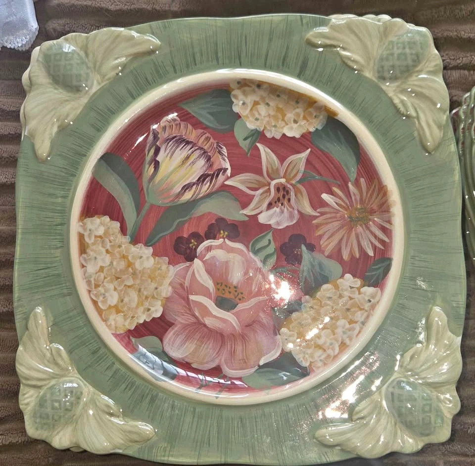 Certified International Floral Tapestry Square Bowls - Set of 8