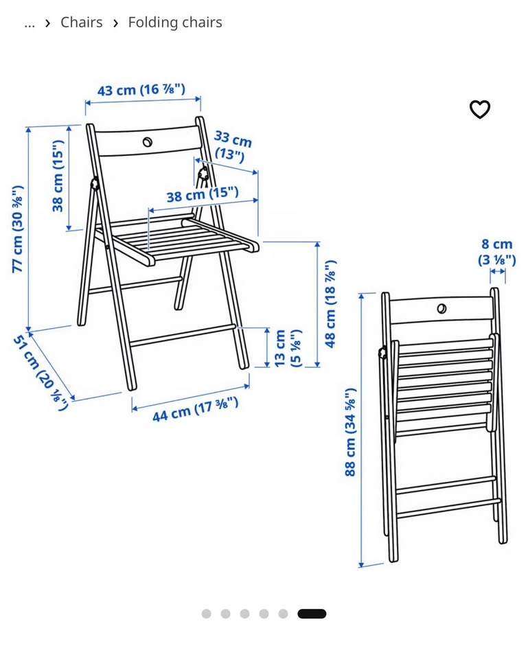 6 IKEA FRÖSVI White Folding Chairs + 6 MALINDA Cushions - photo 3