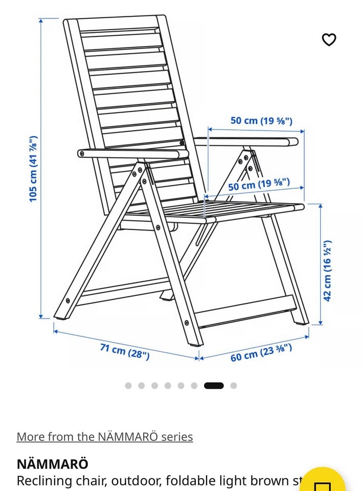 IKEA NÄMMARÖ Outdoor Dining Set (FOLDABLE) – Table + Chairs - photo 3