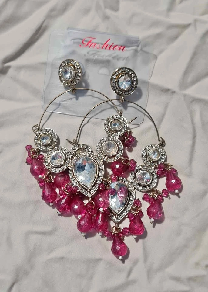 Traditional Kundan Big Hoop & Stud Earring
