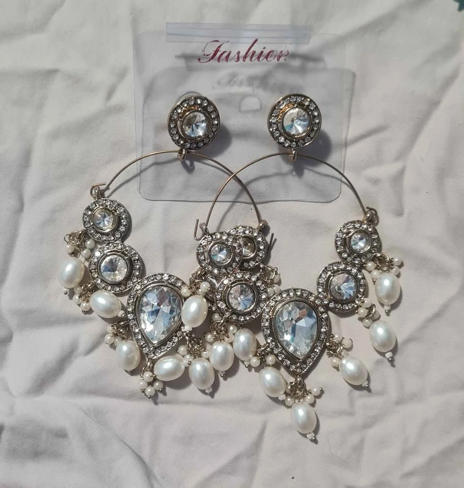 Traditional Kundan Big Hoop & Stud Earring - photo 2