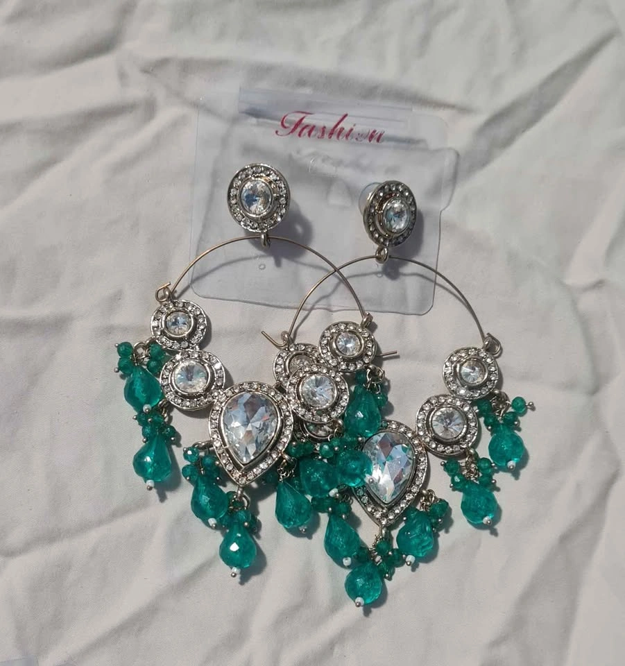 Traditional Kundan Big Hoop & Stud Earring - photo 3