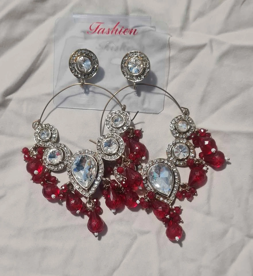 Traditional Kundan Big Hoop & Stud Earring - photo 4