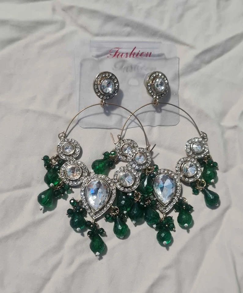 Traditional Kundan Big Hoop & Stud Earring - photo 5