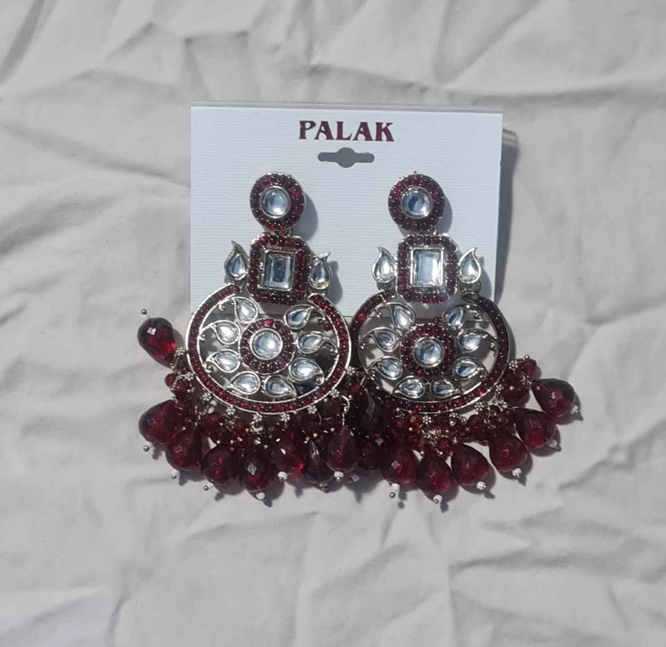 Traditional Kundan & Bead Chandbali Statement Earrings - photo 5