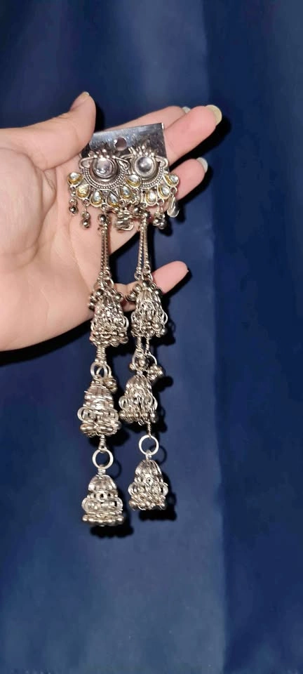 Oxidized Silver Jhumka