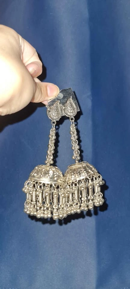 Oxidized Silver Jhumka - photo 4