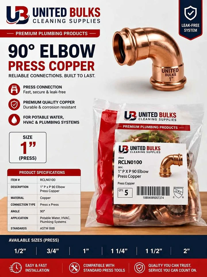 NEW 1" 90 Degree Elbow Press Copper Fittings