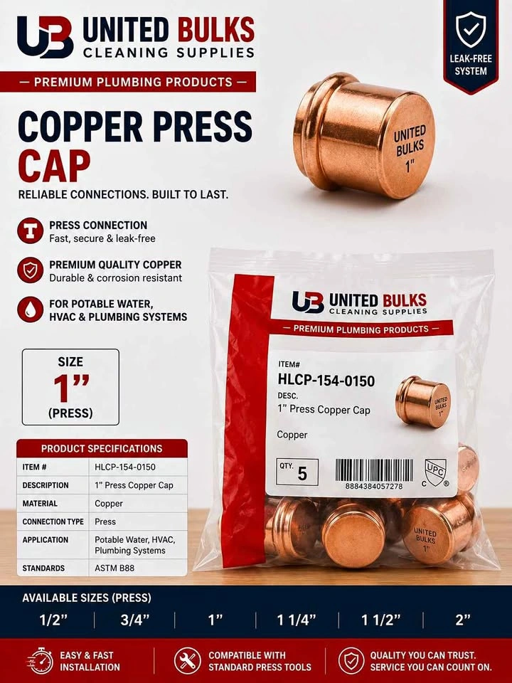 1" Copper Press Cap