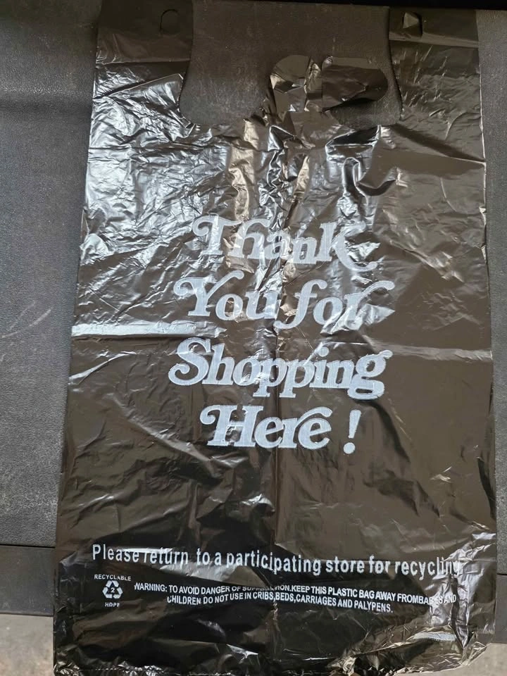 United Bulks 1/6 Black T-Shirt Bags Shopping Bags Thank You Bag - photo 2