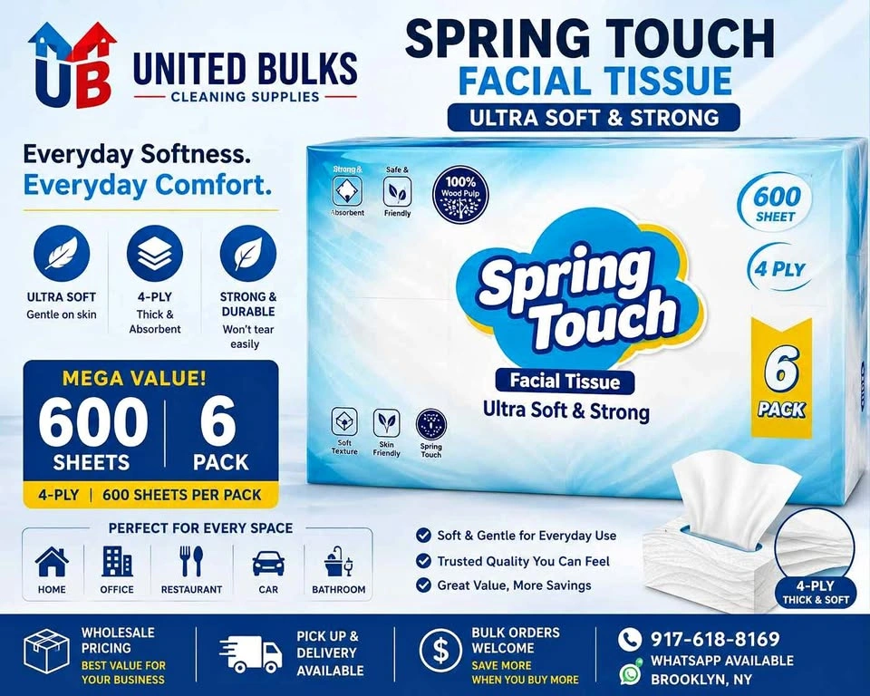 4-Ply Facial Tissue - 6-Pack (600 Sheets Total)